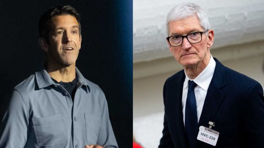 Tim Cook y John Ternus, el actual y futuro CEO de Apple, respectivamente.