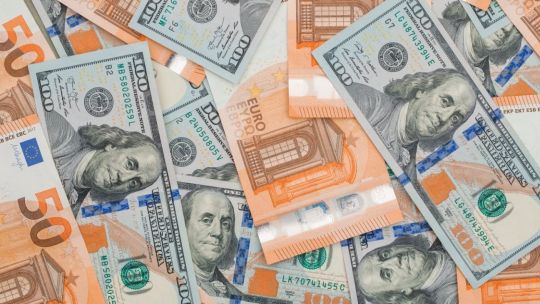 Gráfico de cotización del euro y euro blue en Argentina